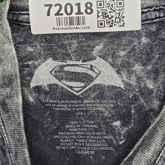 Superman Batman Shirt Large 22x27 Mineral-Wash - Picture 7 of 12